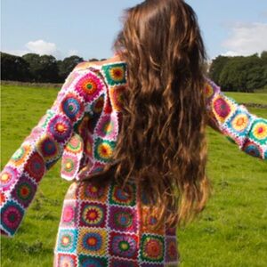 NEW Wild Orange Tree Granny Square Cardigan
